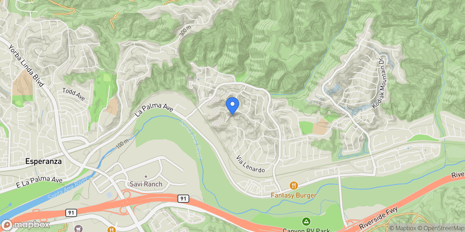 Map showing 5340 Avenida De Michelle, Yorba Linda, California, United States.