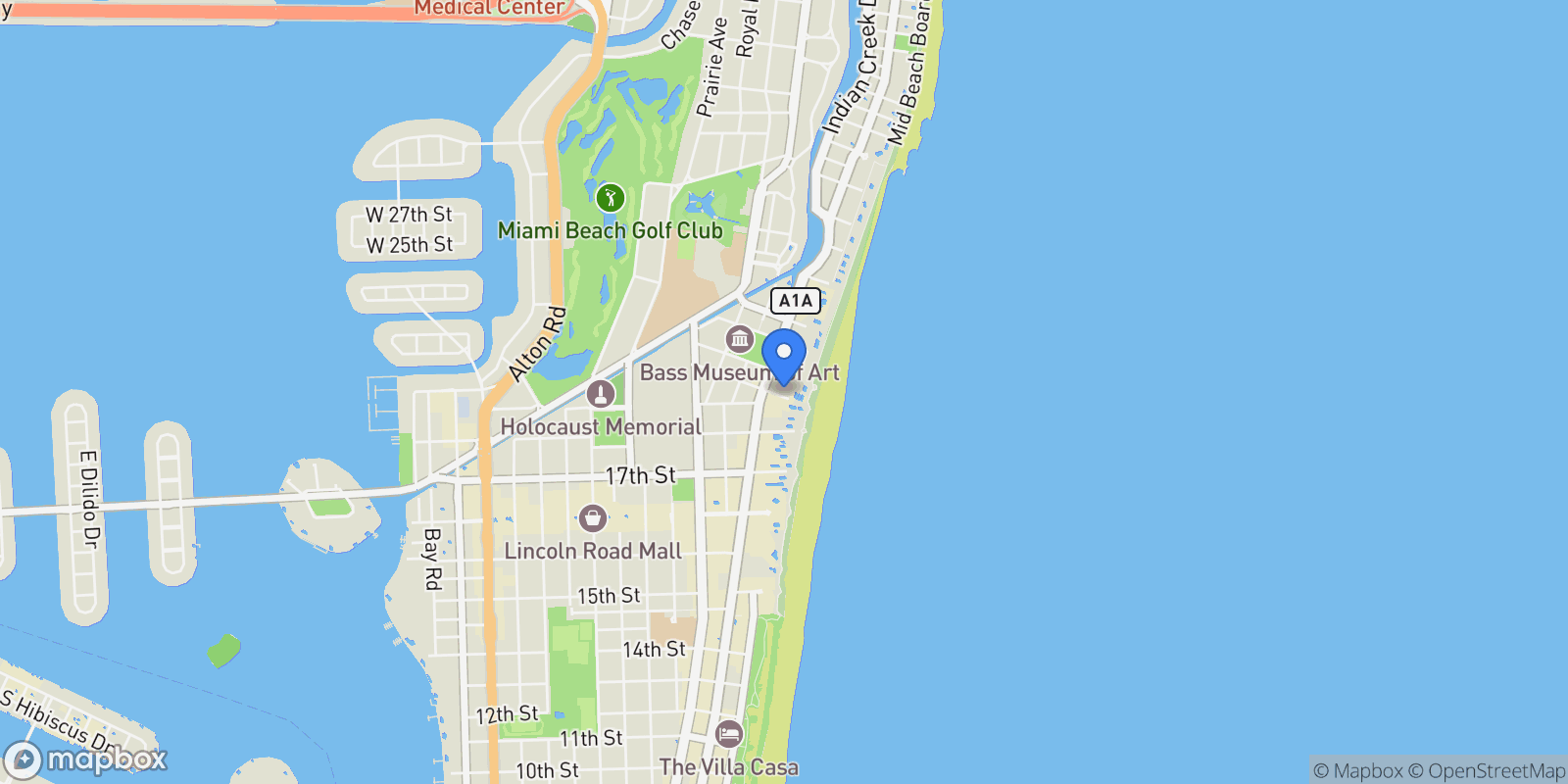Map showing 101 20th St 3202, Miami Beach, Florida, United States.