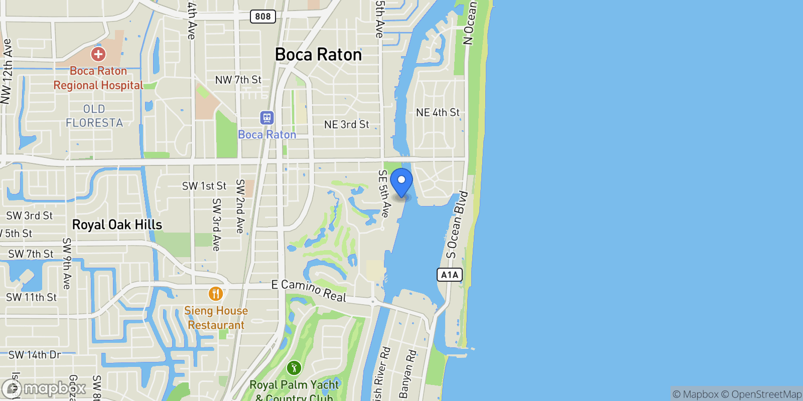 Map showing 140 SE 5th Avenue Ph50, Boca Raton, Florida, United States.
