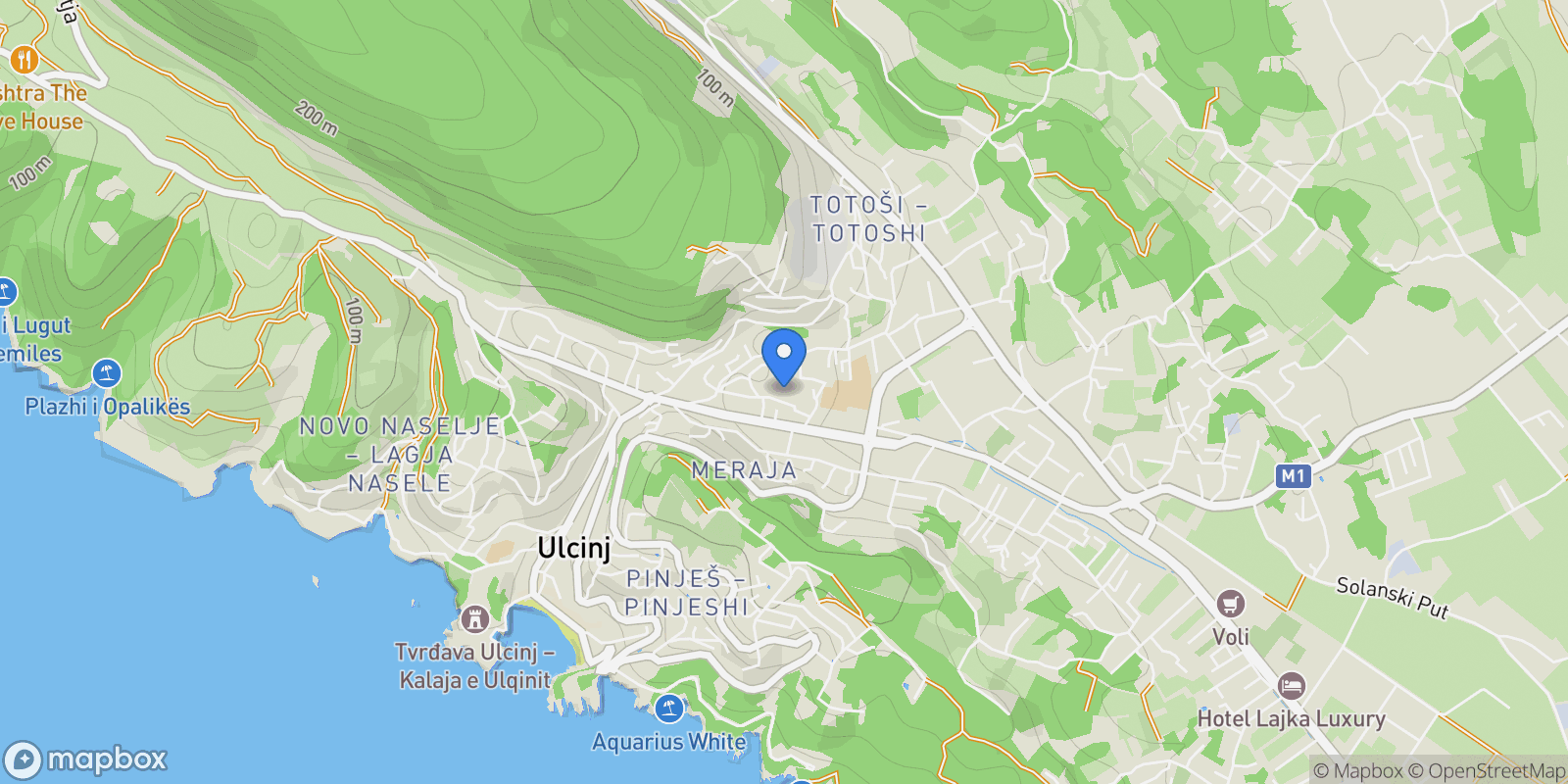 Map showing Ulcin, Ulcinj, Ulcinj Municipality, Montenegro.