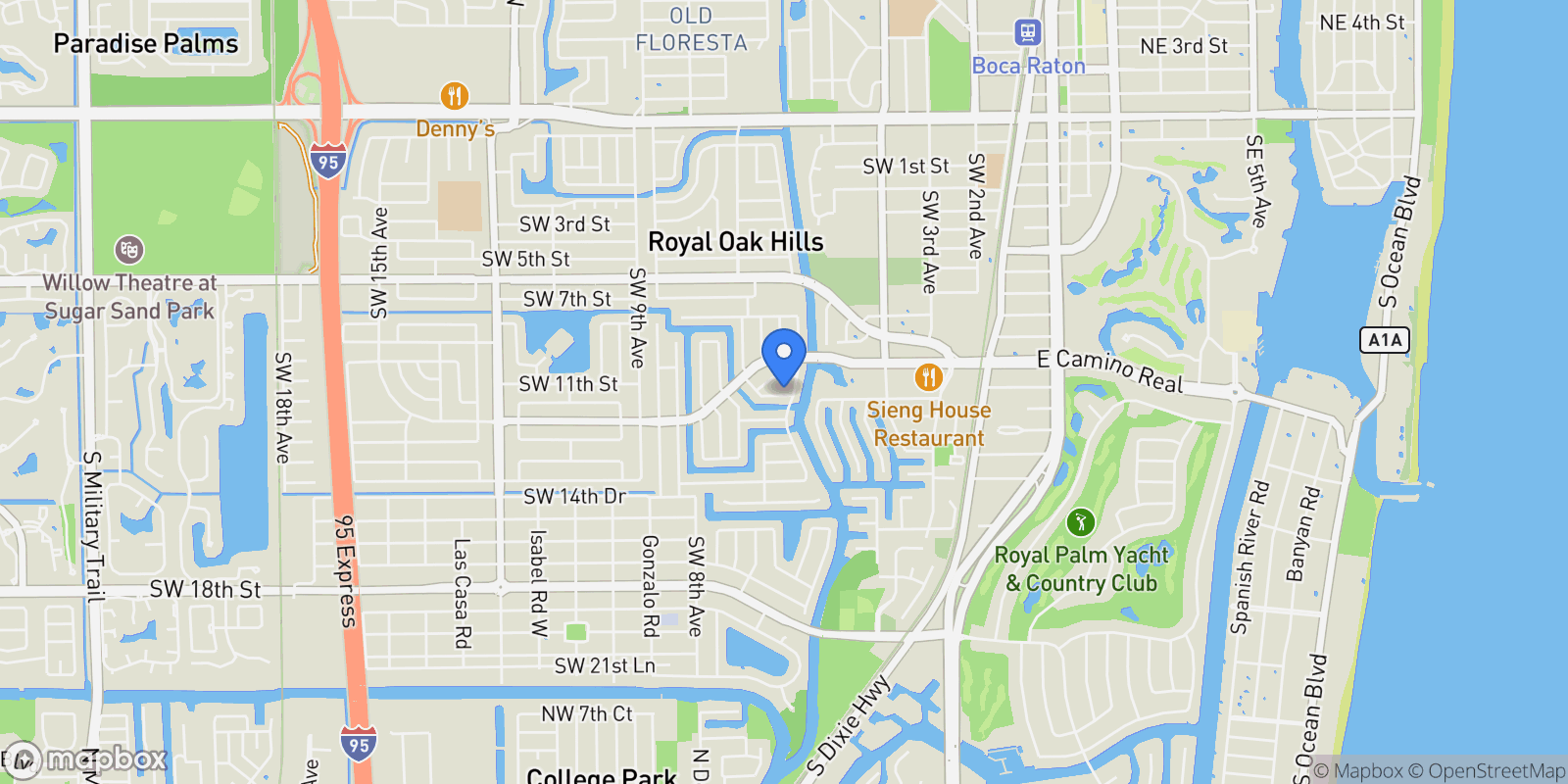 Map showing 678 Carriage Hill Lane, Boca Raton, Florida, United States.