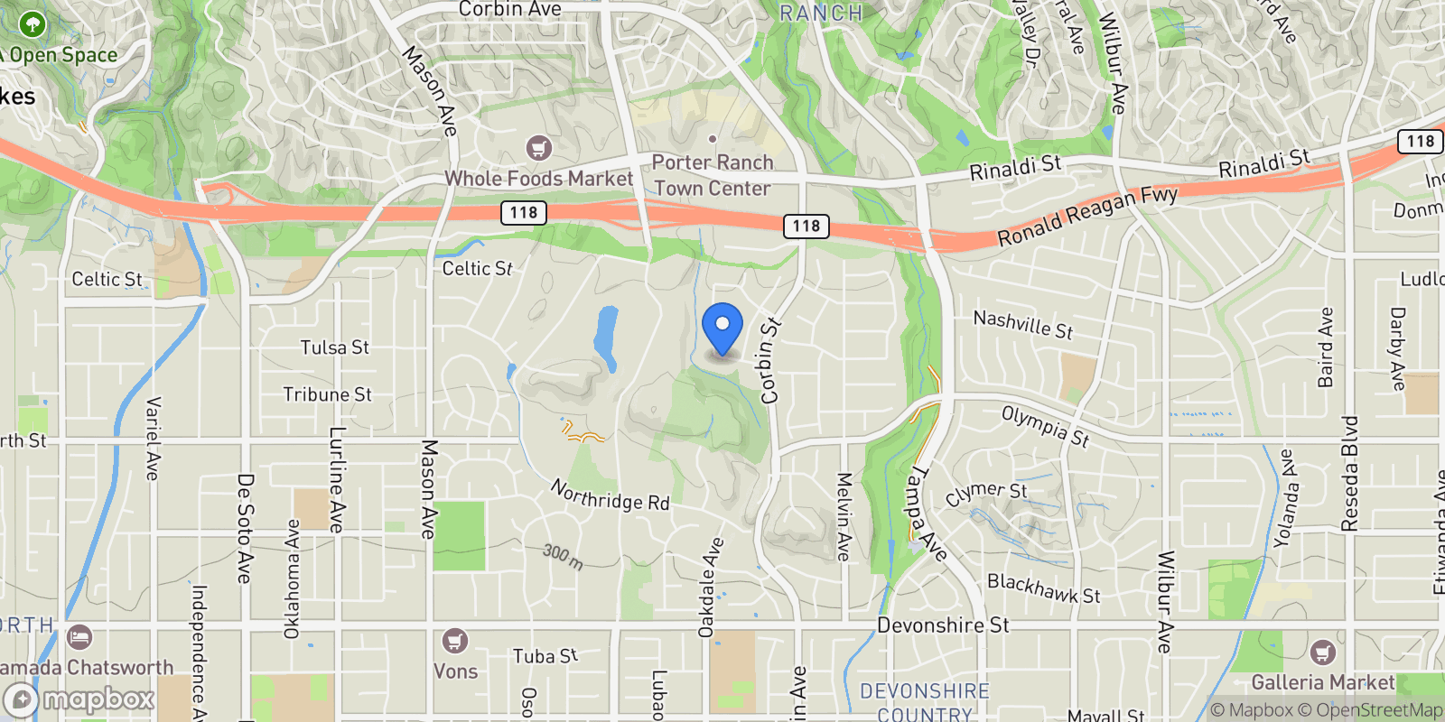 Map showing 19858 Longhorn Drive, Los Angeles, California, United States.