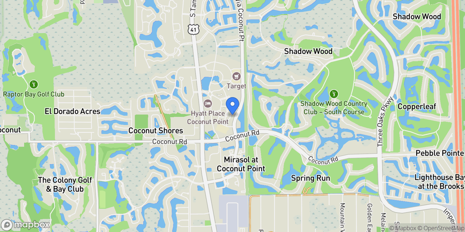 Map showing 23159 Amgci WAY, Estero, Florida, United States.