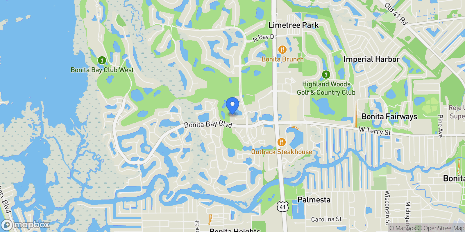 Map showing 3330 CROSSINGS CT, Bonita Springs, Florida, United States.