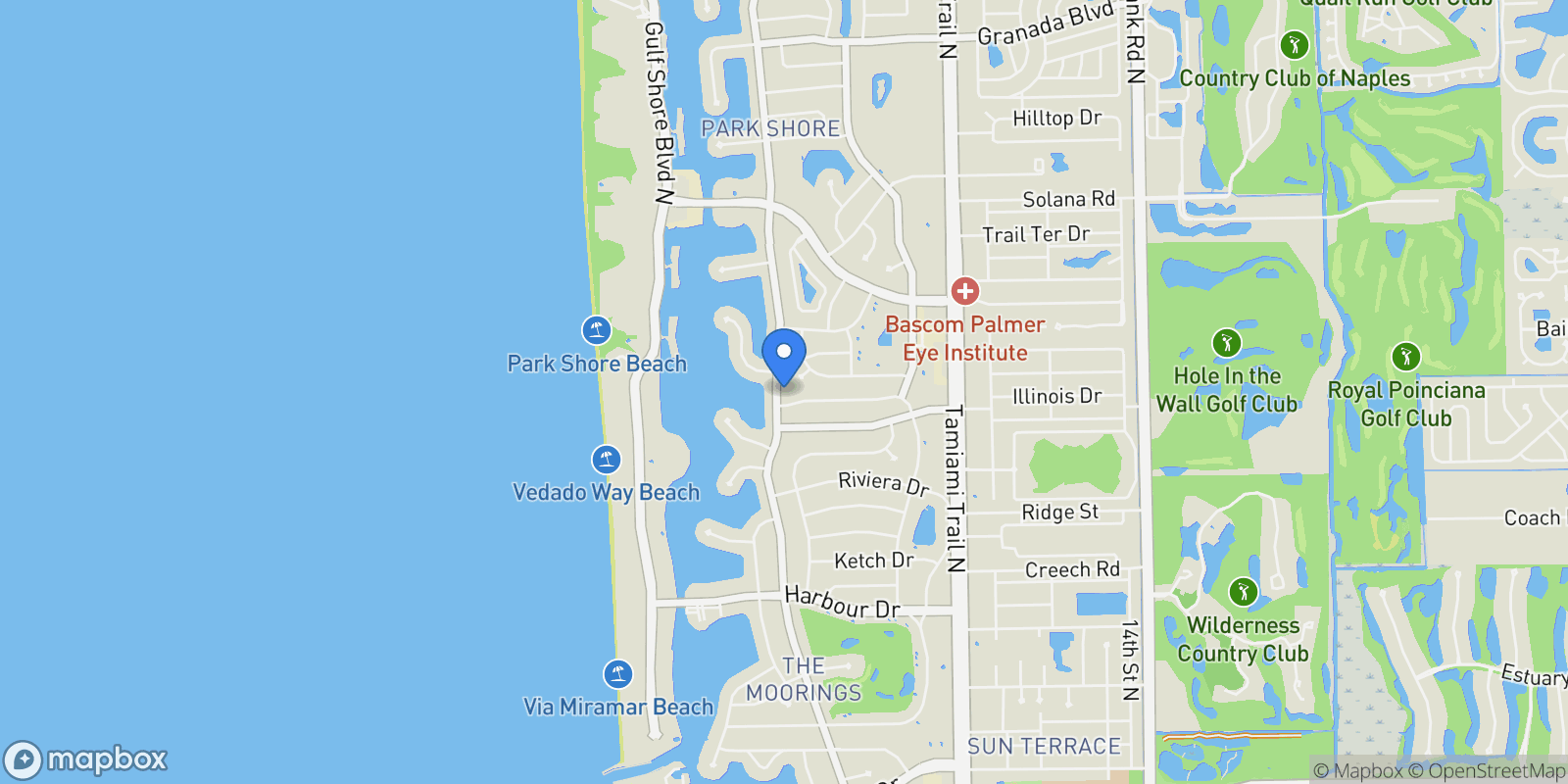 Map showing 3540 Crayton RD, Naples, Florida, United States.