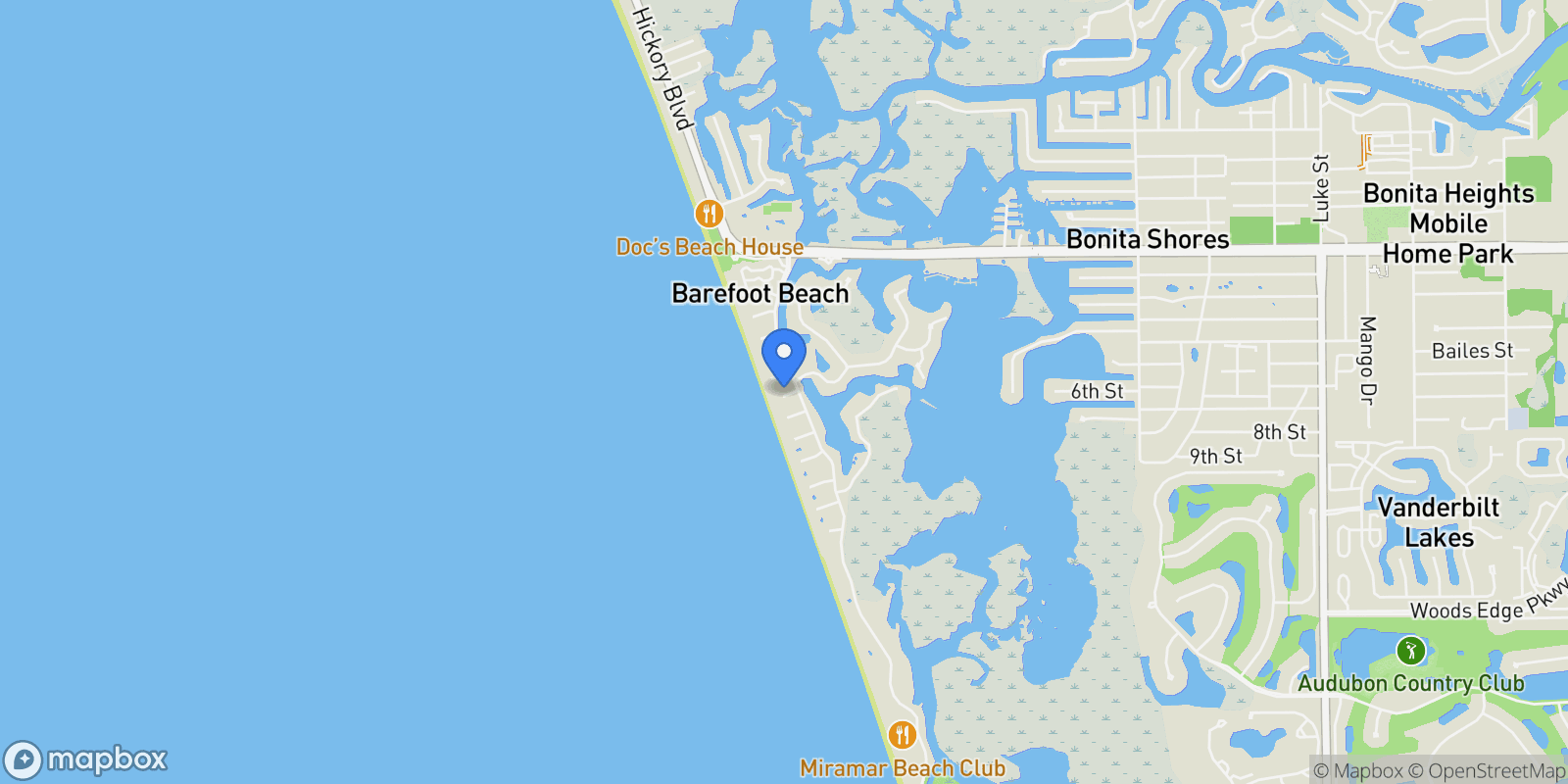 Map showing 105 Felipe LN, Bonita Springs, Florida, United States.