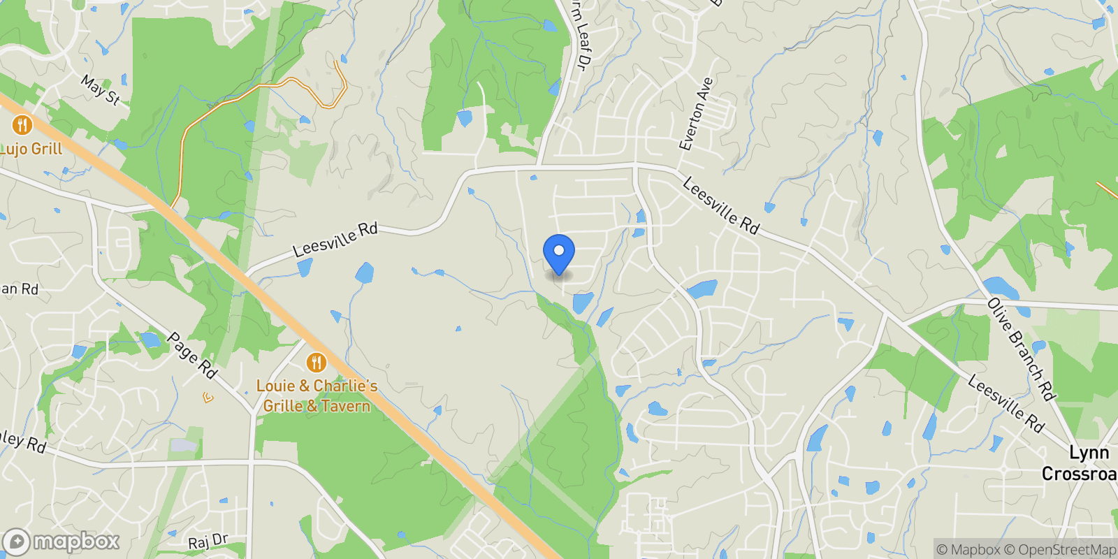 Map showing 203 Tuttle Road, Durham, NC 27703, Raleigh, North Carolina, United States.