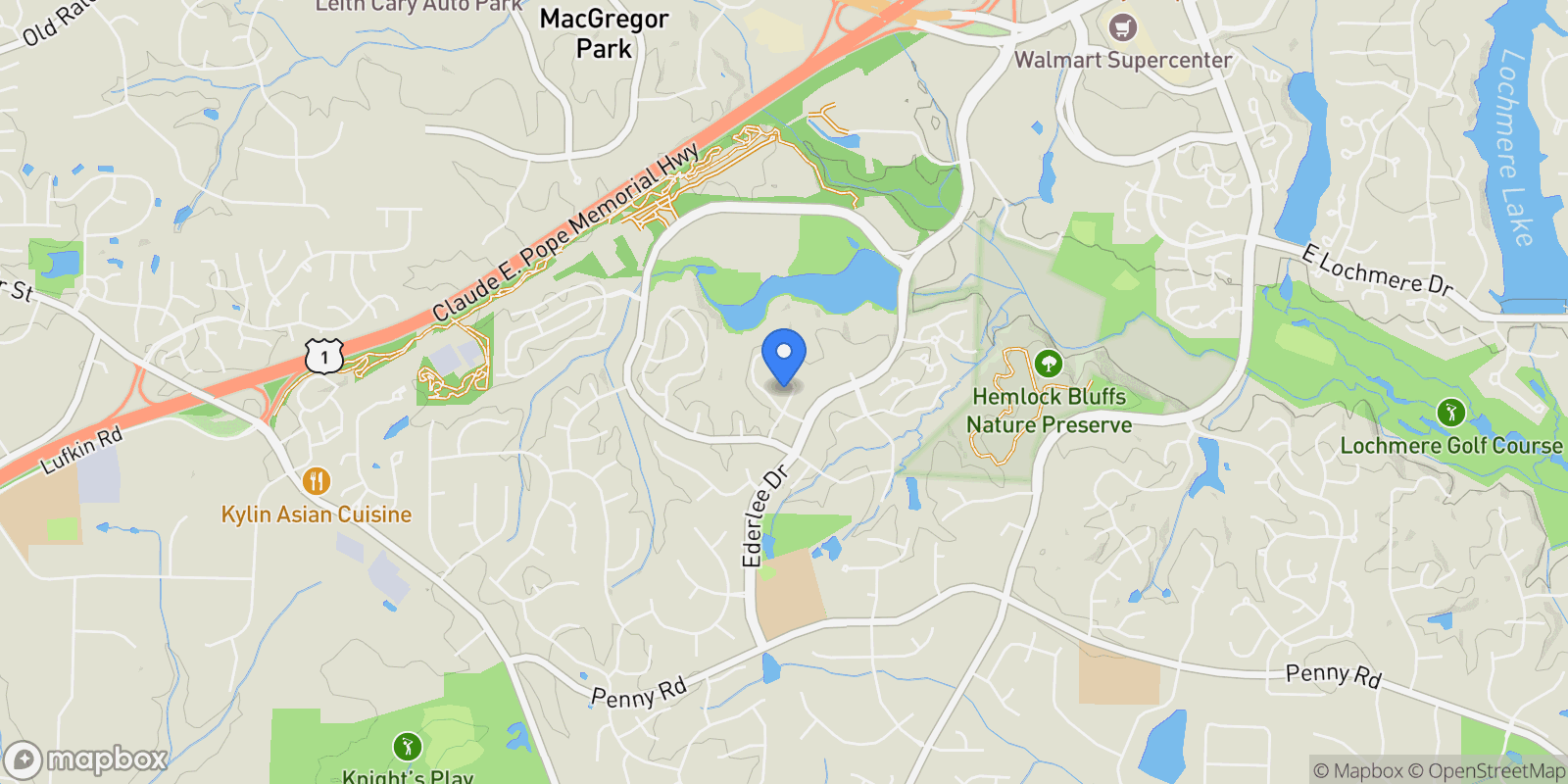 Map showing 1015 Venetian Court, Cary, NC 27518, Cary, North Carolina, United States.