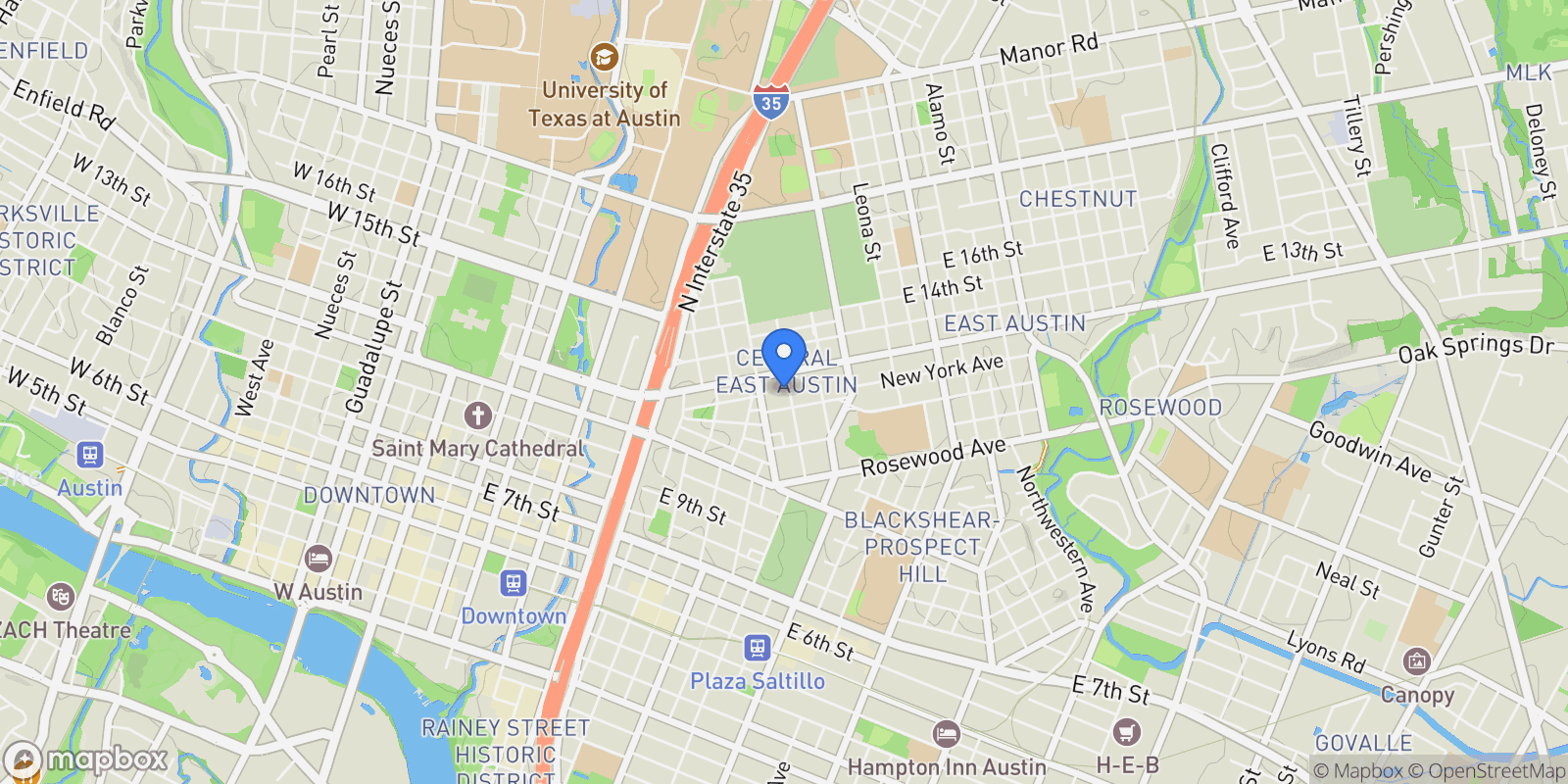 Map showing 1309 Bob Harrison Street, Austin, TX 78702, Austin, Texas, United States.