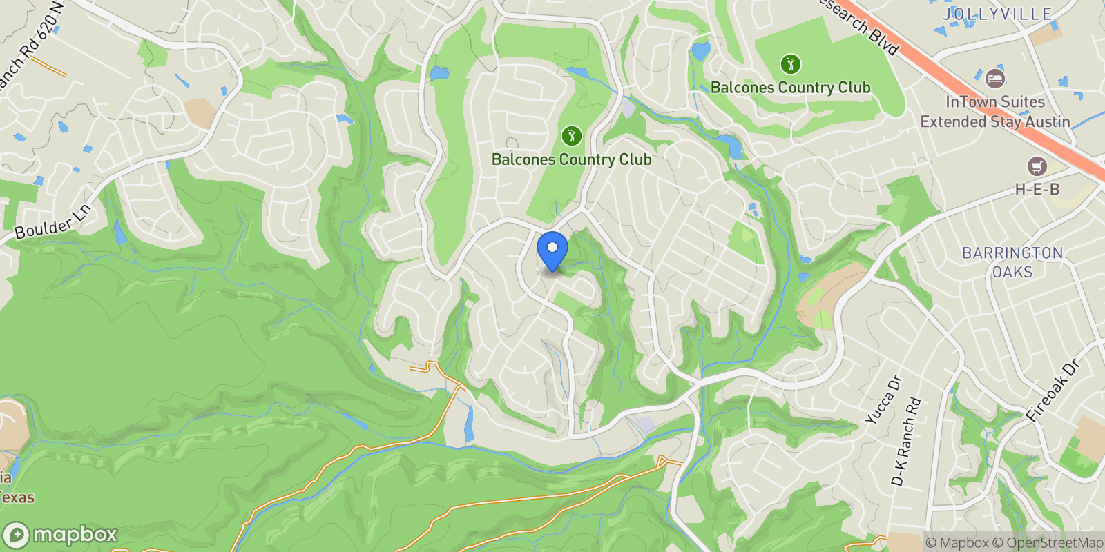 Map showing 10502 Grand Oak Drive, Austin, TX 78750, Austin, Texas, United States.