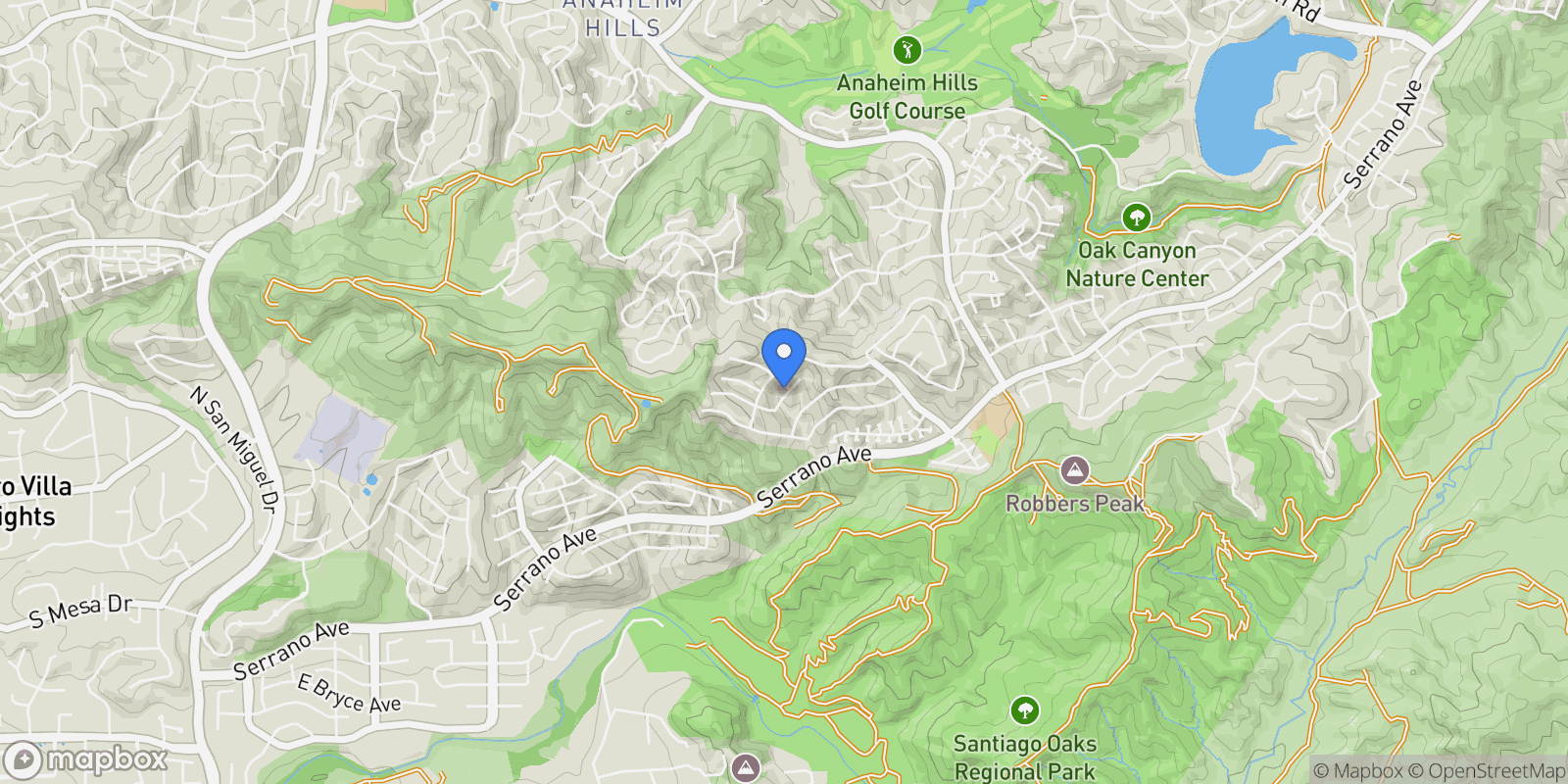 Map showing 2440 N Highwood Road, Orange, California, United States.