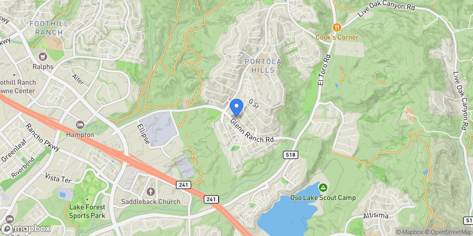 Map showing 5502 Heritage Oak, Trabuco Canyon, California, United States.