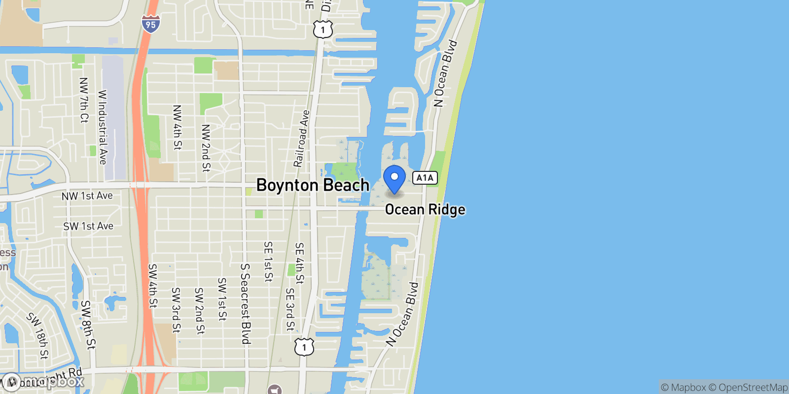 Map showing 41 Coconut Lane, Boynton Beach, Florida, United States.