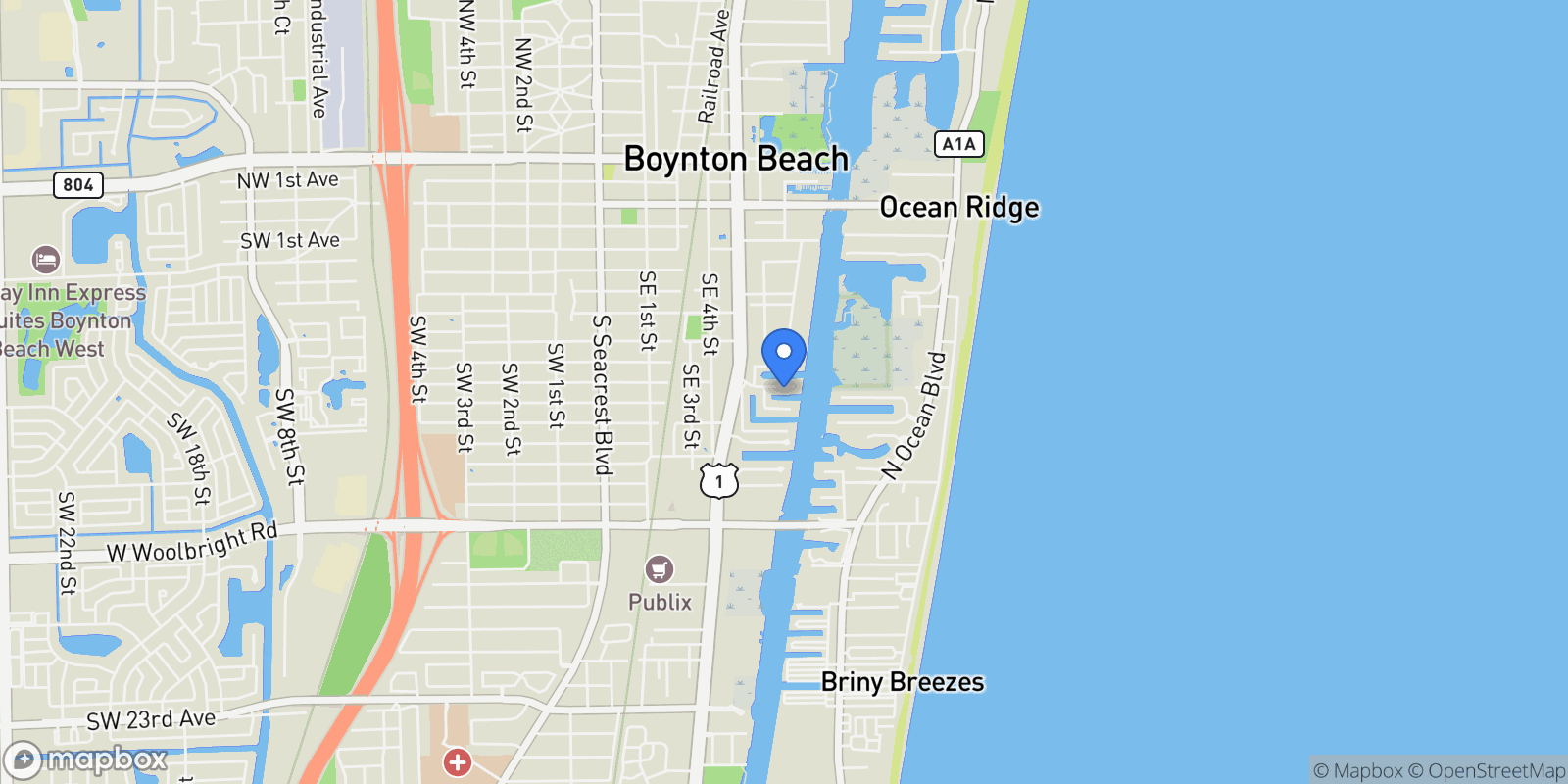 Map showing 940 Greenbriar Drive, Boynton Beach, Florida, United States.