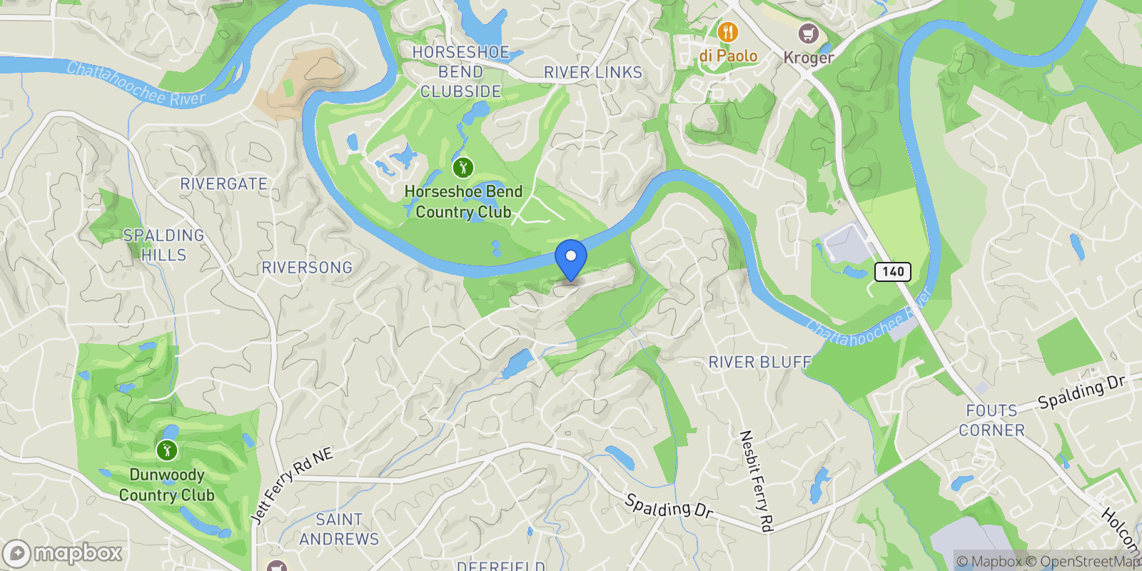 Map showing 8330 Jett Ferry Road, Atlanta, Georgia, United States.