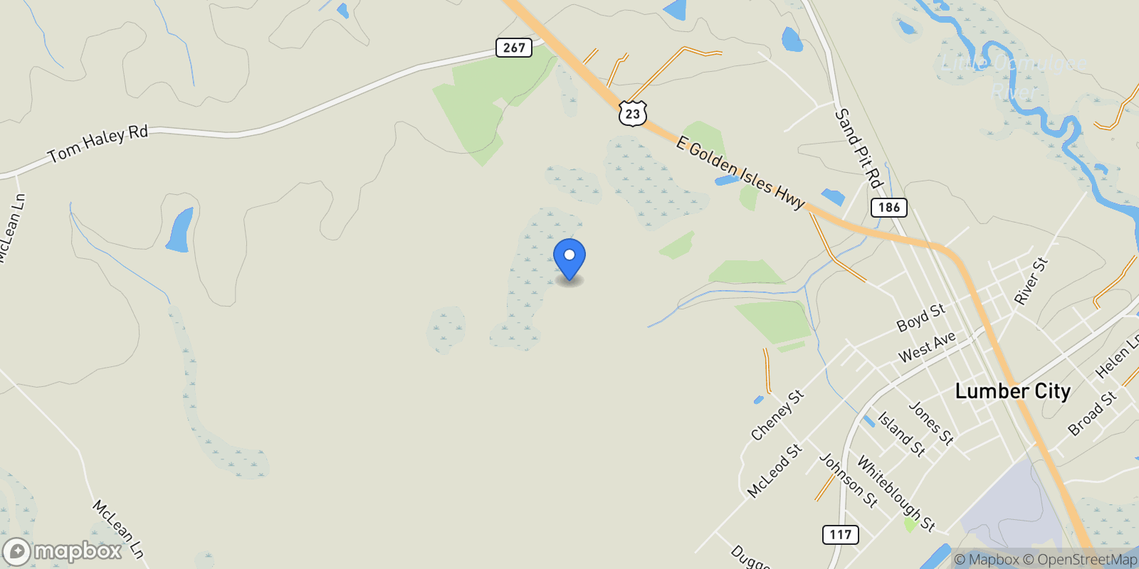 Map showing 0 Oconee River, Bells Ferry Highway, Lumber City, GA 31549, Lumber City, Georgia, United States.