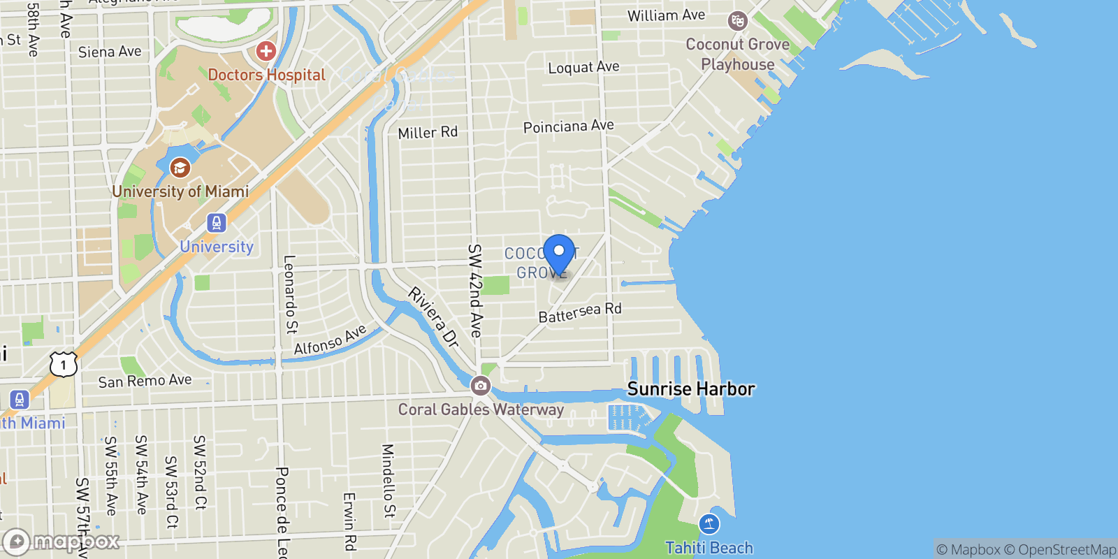 Map showing 4255 Lennox Dr, Miami, Florida, United States.