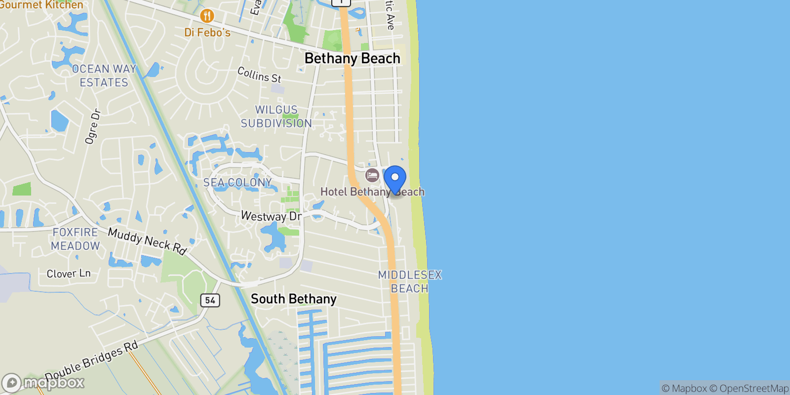 Map showing 502 S EDGEWATER HOUSE RD ROAD, BETHANY BEACH, DE 19930, Bethany Beach, Delaware, United States.