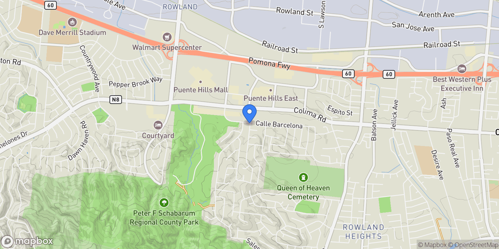 Map showing 1807 Avenida Del Canada, Rowland Heights, CA 91748, Rowland Heights, California, United States.