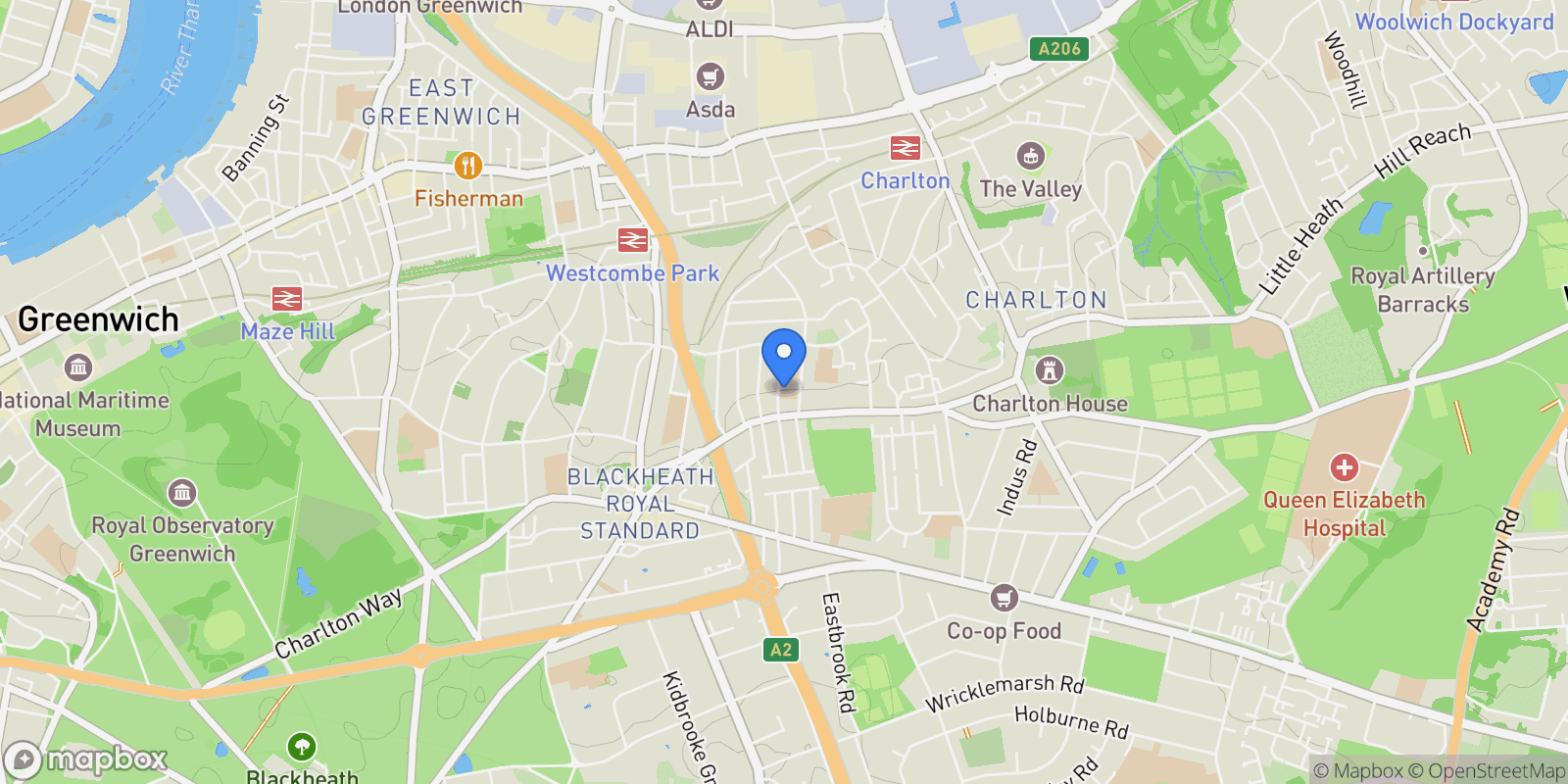 Map showing Glenluce Road, SE3, London, England, United Kingdom.