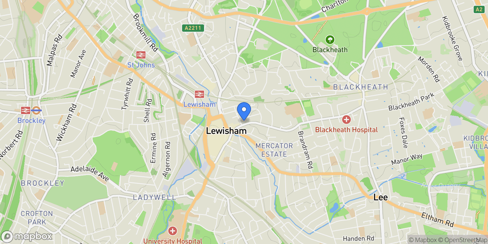 Map showing Parkgate, Blackheath Cator Estate, London, England, United Kingdom.