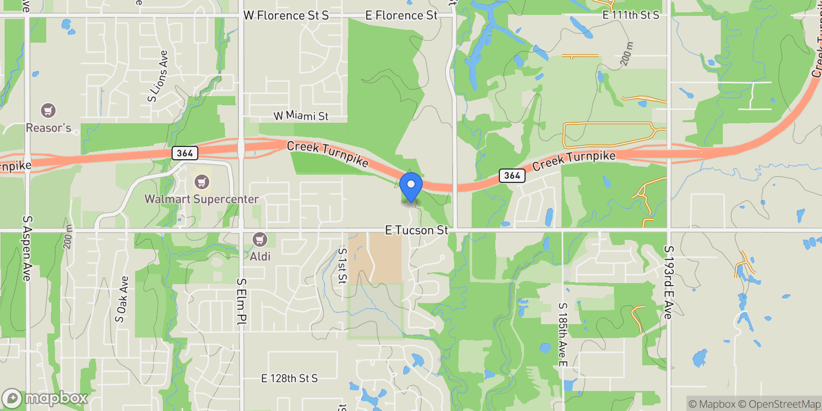 Map showing 6301 S 5th Avenue, Broken Arrow, OK 74011, Broken Arrow, Oklahoma, United States.