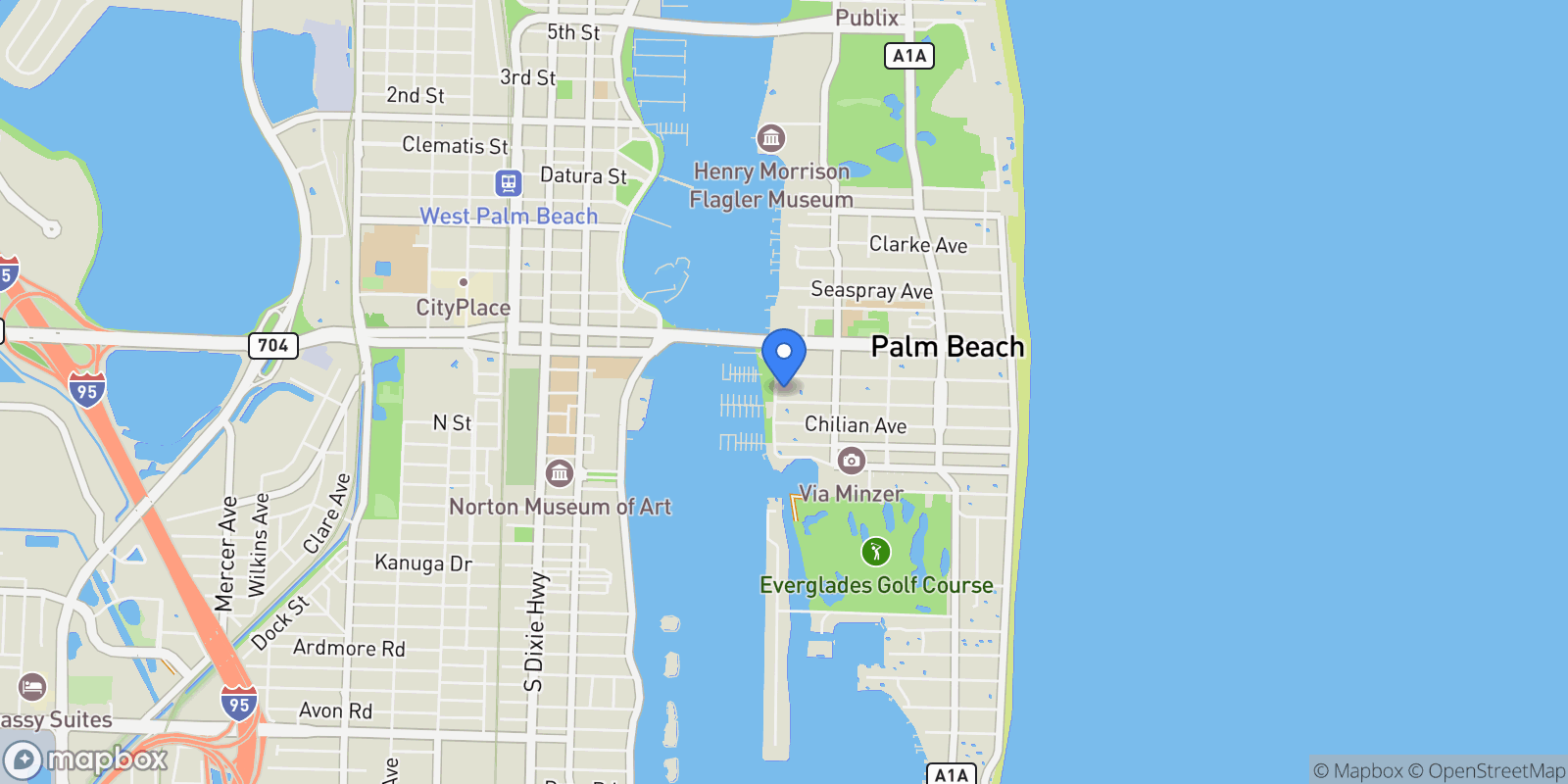 Map showing 455 Australian 3e, Palm Beach, FL 33480, Palm Beach, Florida, United States.