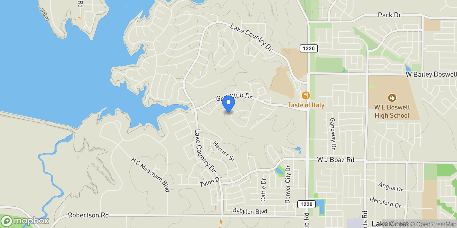 Map showing 7613 Eagle Ridge Circle, Fort Worth, TX 76179, Fort Worth, Texas, United States.