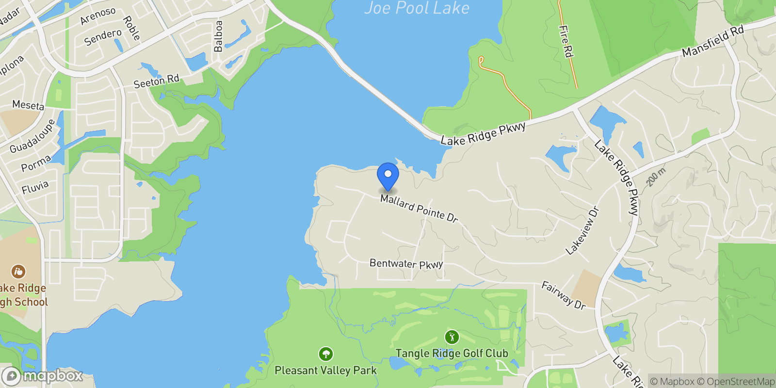 Map showing 1031 Mallard Pointe Drive, Grand Prairie, Texas, United States.