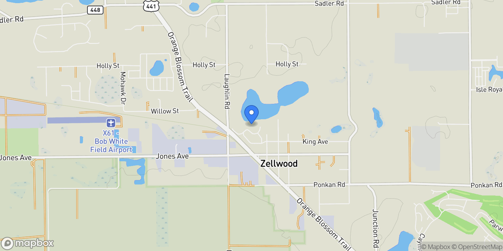 Map showing 5833 MAGGIORE TRAIL, ZELLWOOD, FL 32798, Zellwood, Florida, United States.