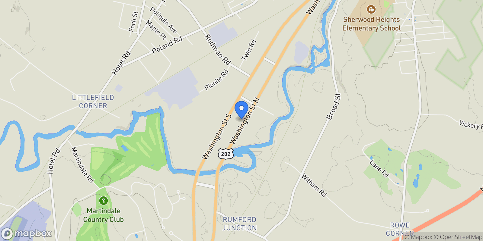 Map showing 823 Washington Street N, Auburn, ME 04210, Auburn, Maine, United States.
