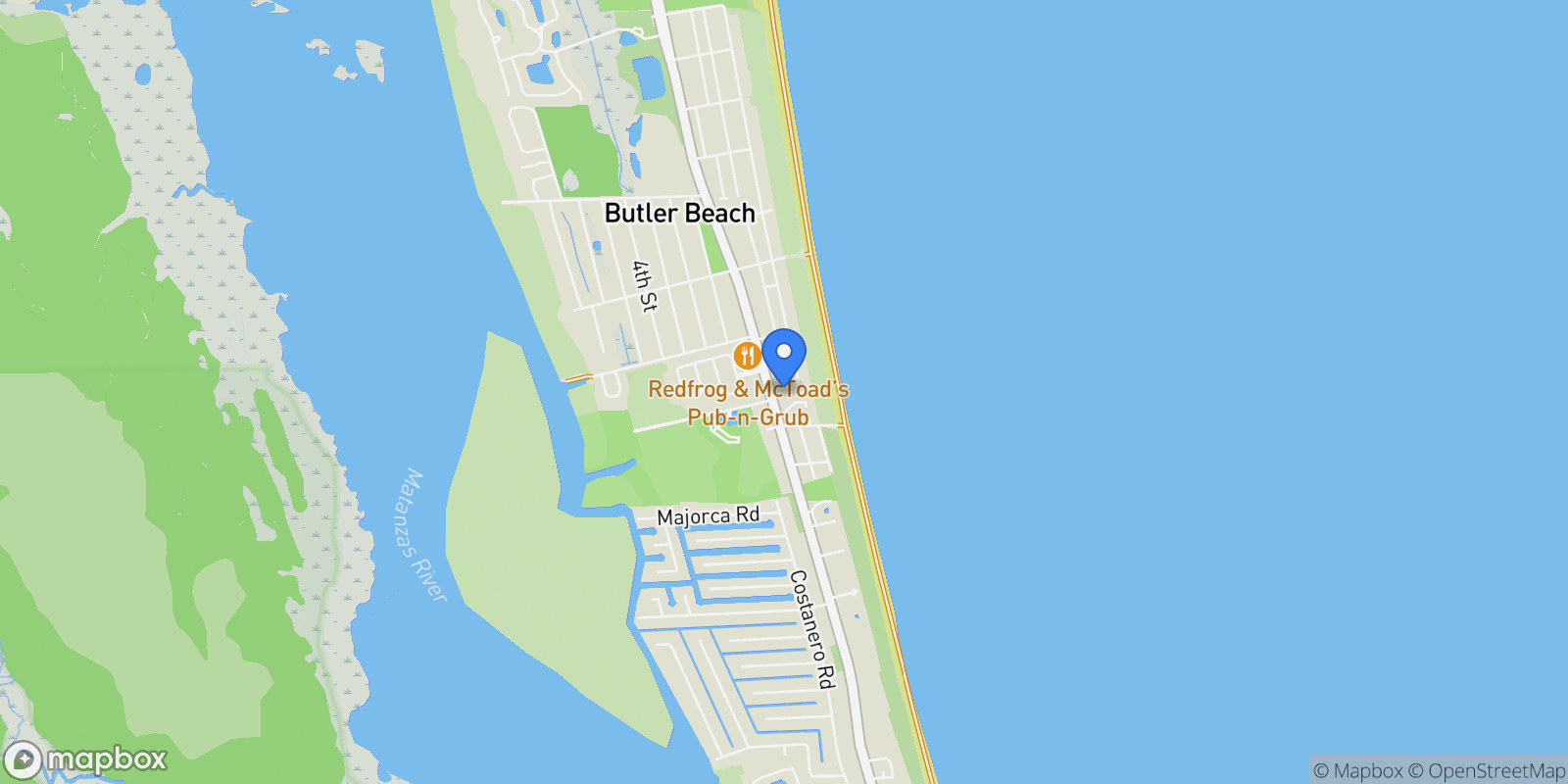 Map showing 5599 PELICAN Way, St. Augustine, FL 32080, St. Augustine, Florida, United States.