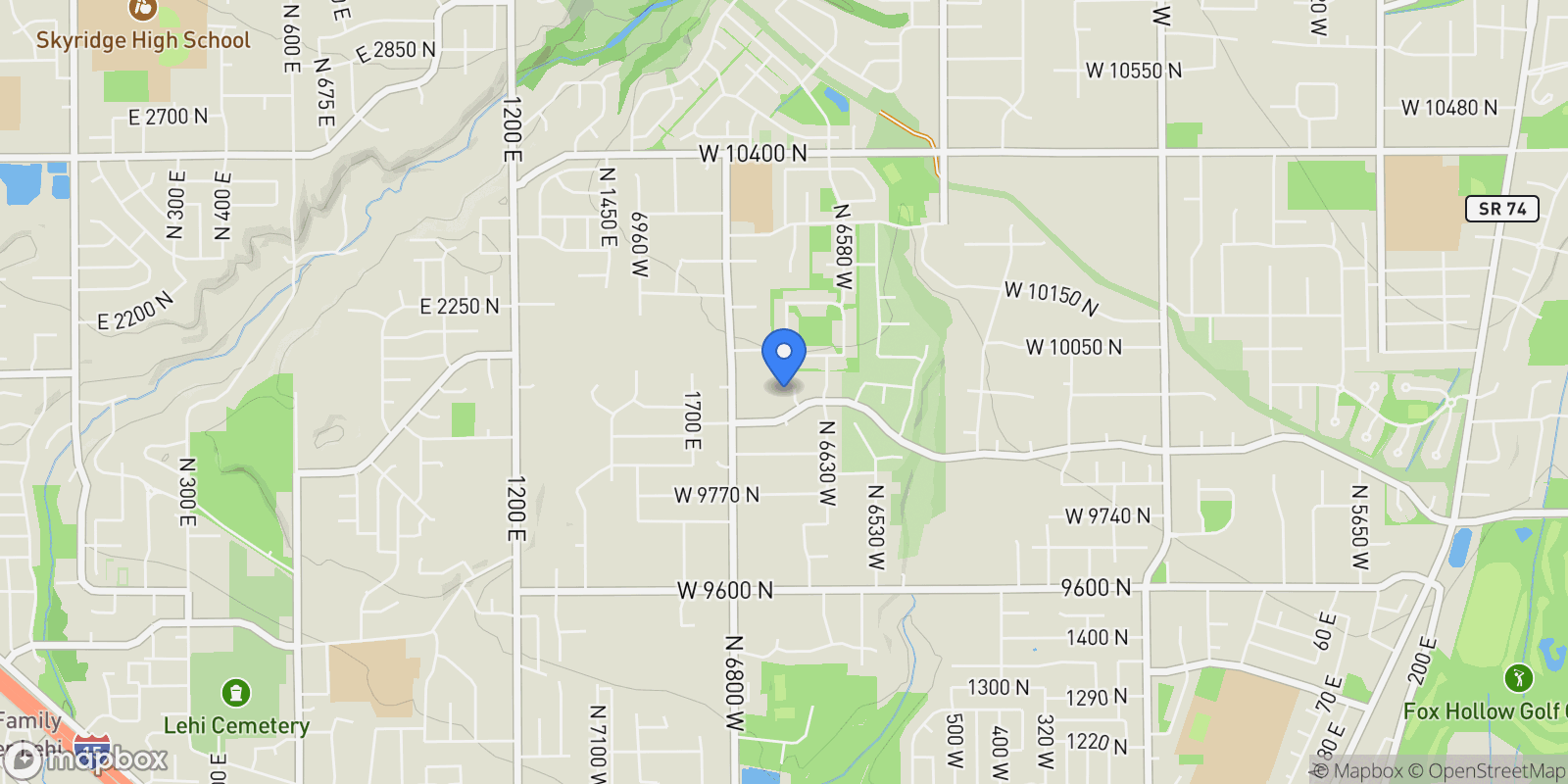 Map showing 9967 N 6670 W, Highland, UT 84003, Highland, Utah, United States.