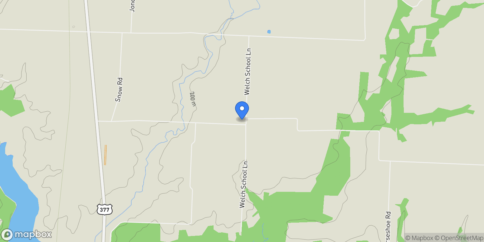Map showing 1195 Hog Town Road, Collinsville, Texas, United States.