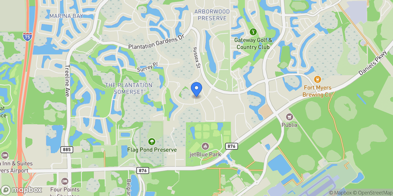 Map showing 12333 Litchfield LN, FORT MYERS, FL 33913, Miromar Lakes, Florida, United States.