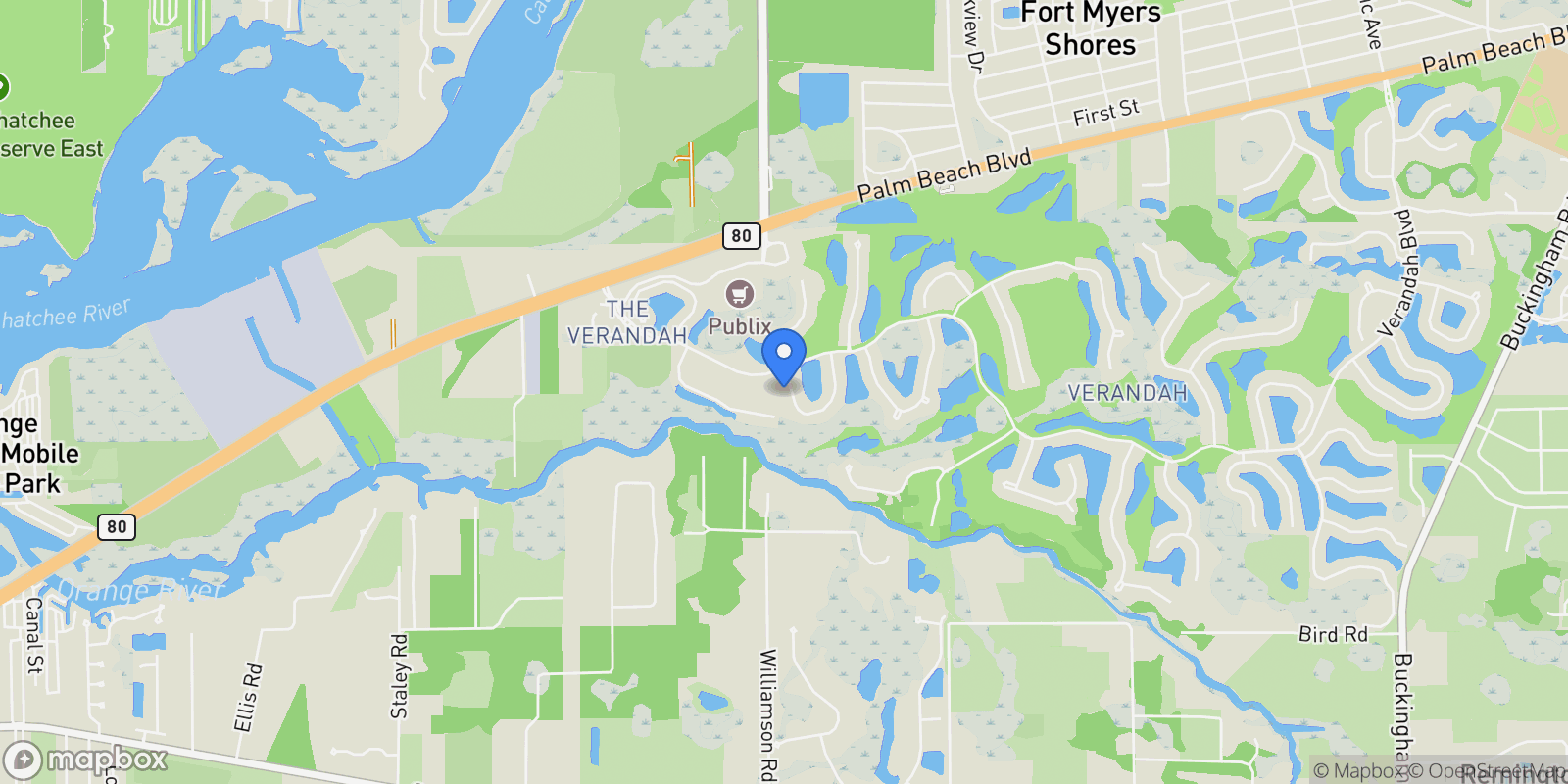 Map showing 3430 Shady BEND, FORT MYERS, FL 33905, Fort Myers, Florida, United States.
