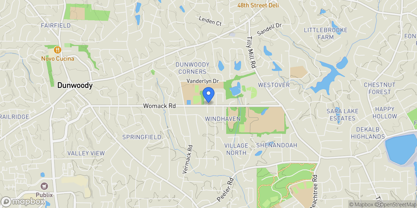 Map showing 1841 E Gate Cove, Dunwoody, GA 30338, Dunwoody, Georgia, United States.