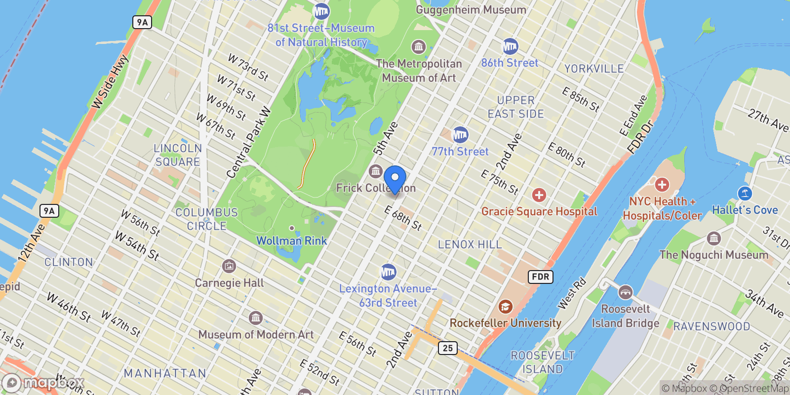 Map showing 700 Park Avenue, #9A, New York, NY, 10021, USA, New York, New York, United States.