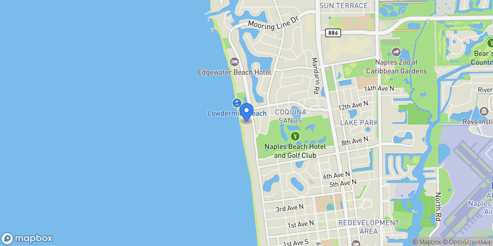 Map showing 1255 Gulf Shore BLVD N, #6S, Naples, FL, 34102, USA, Naples, Florida, United States.