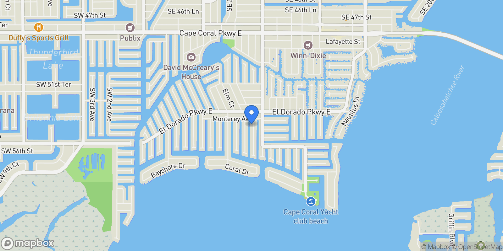 Map showing 5314 Del Monte Ct, Cape Coral, FL, 33904, USA, Cape Coral, Florida, United States.