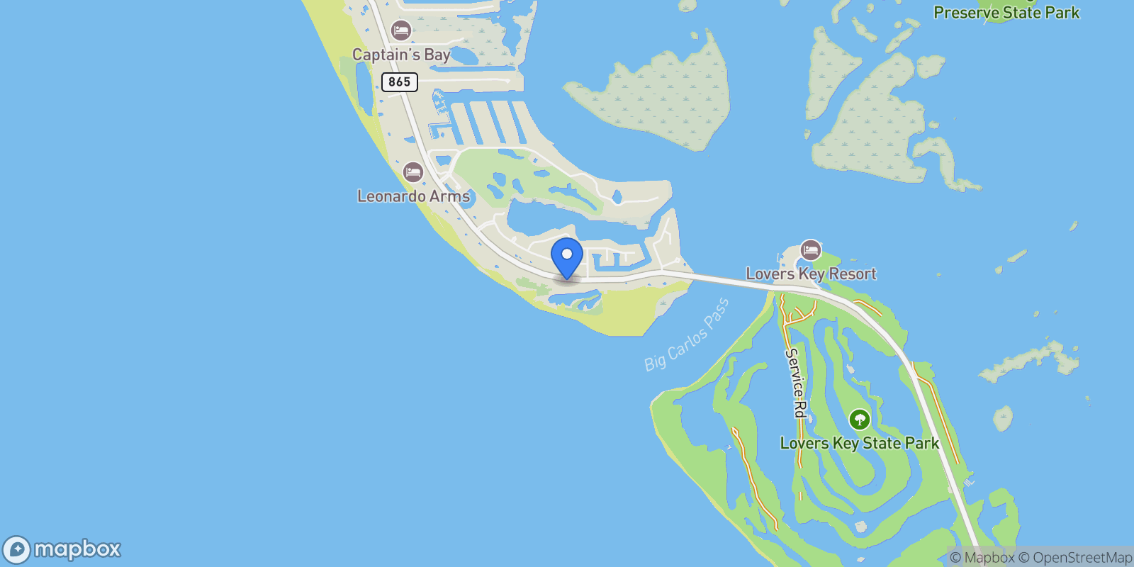 Map showing 8088 Estero BLVD, Fort Myers Beach, FL, 33931, USA, Fort Myers Beach, Florida, United States.