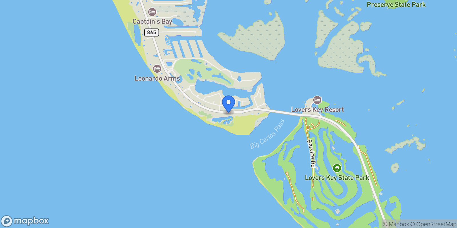 Map showing 8180 Estero Blvd, Fort Myers Beach, FL, 33931, USA, Fort Myers Beach, Florida, United States.
