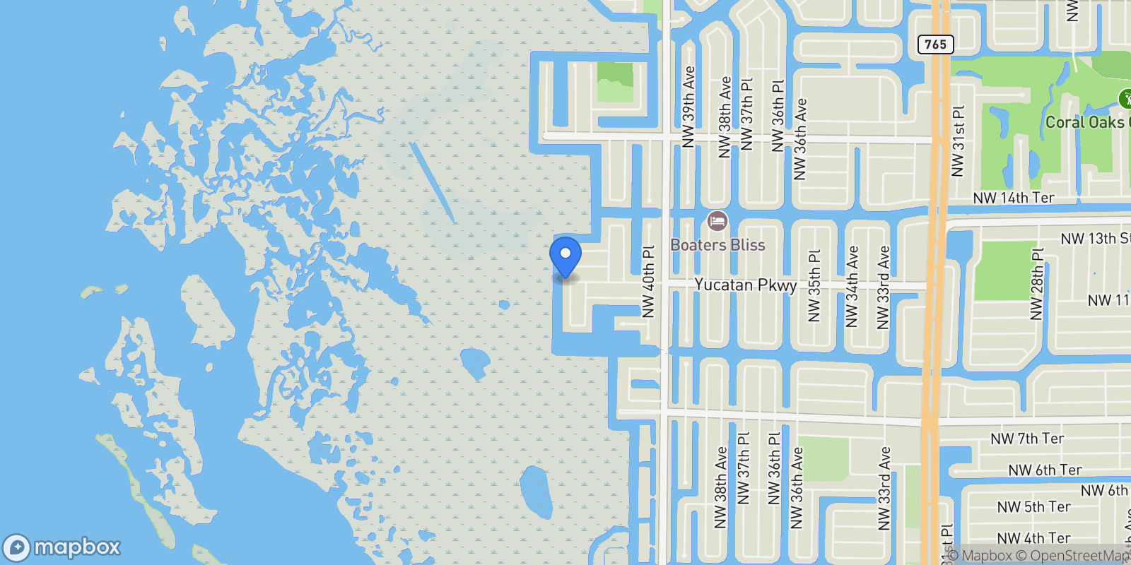 Map showing 1128 NW 43rd AVE, Cape Coral, FL, 33993, USA, Cape Coral, Florida, United States.