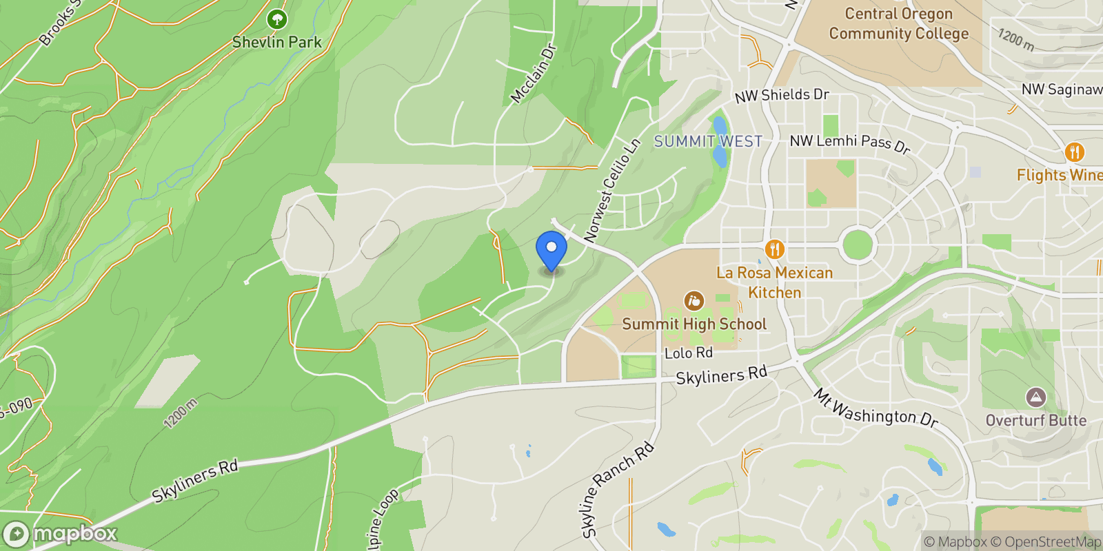 Map showing 3162 NW Strickland Way, Bend, Oregon, United States.