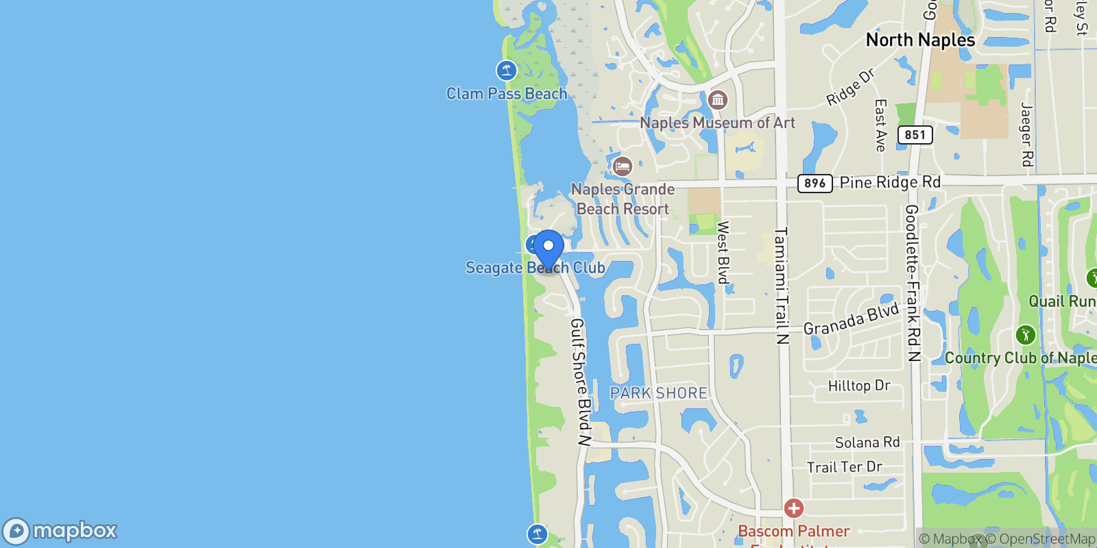 Map showing 4901 Gulf Shore BLVD, #1203, Naples, FL, 34103, USA, Naples, Florida, United States.