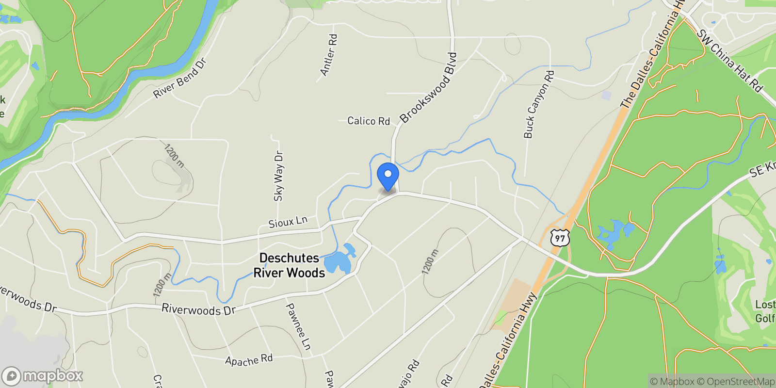 Map showing 19494 Baker Road, Bend, Oregon, United States.