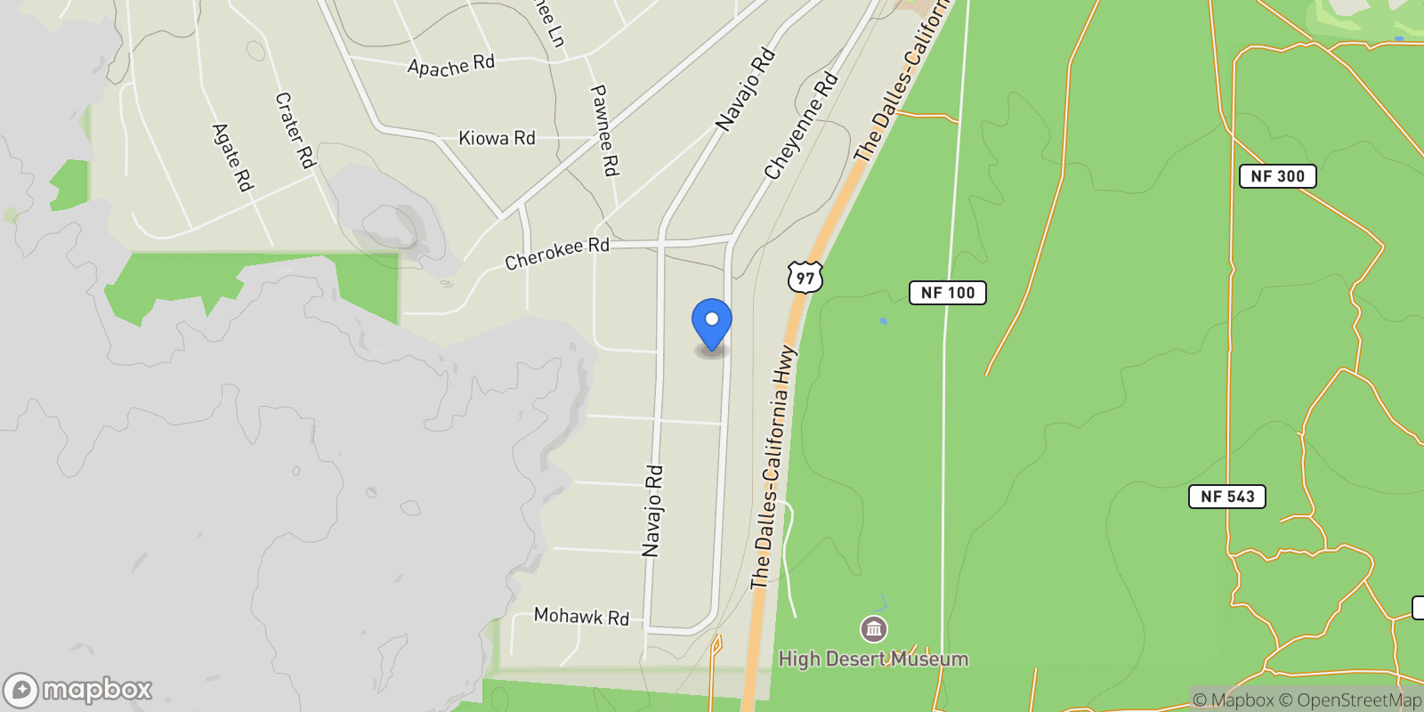 Map showing 59895 Cheyenne Road, Bend, Oregon, United States.