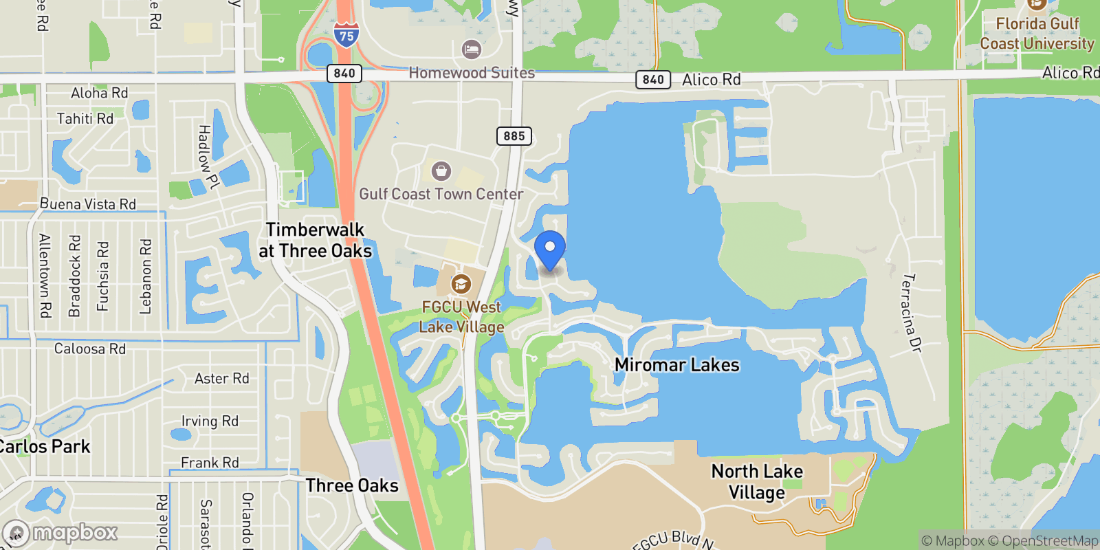 Map showing 17770 Via Bella Acqua CT, #202, Miromar Lakes, FL, 33913, USA, Miromar Lakes, Florida, United States.