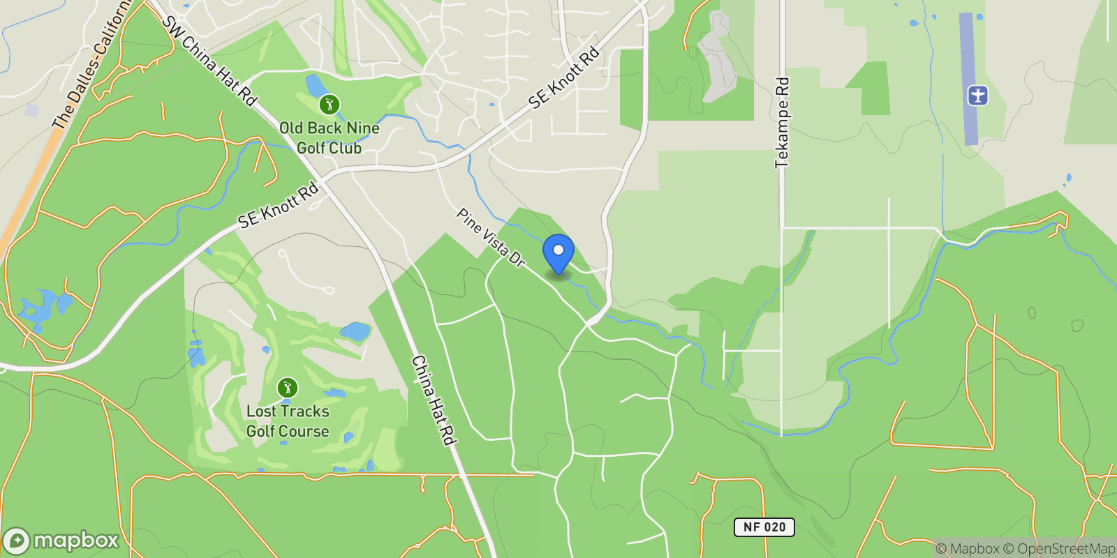 Map showing 20518 Pine Vista Drive, Bend, Oregon, United States.