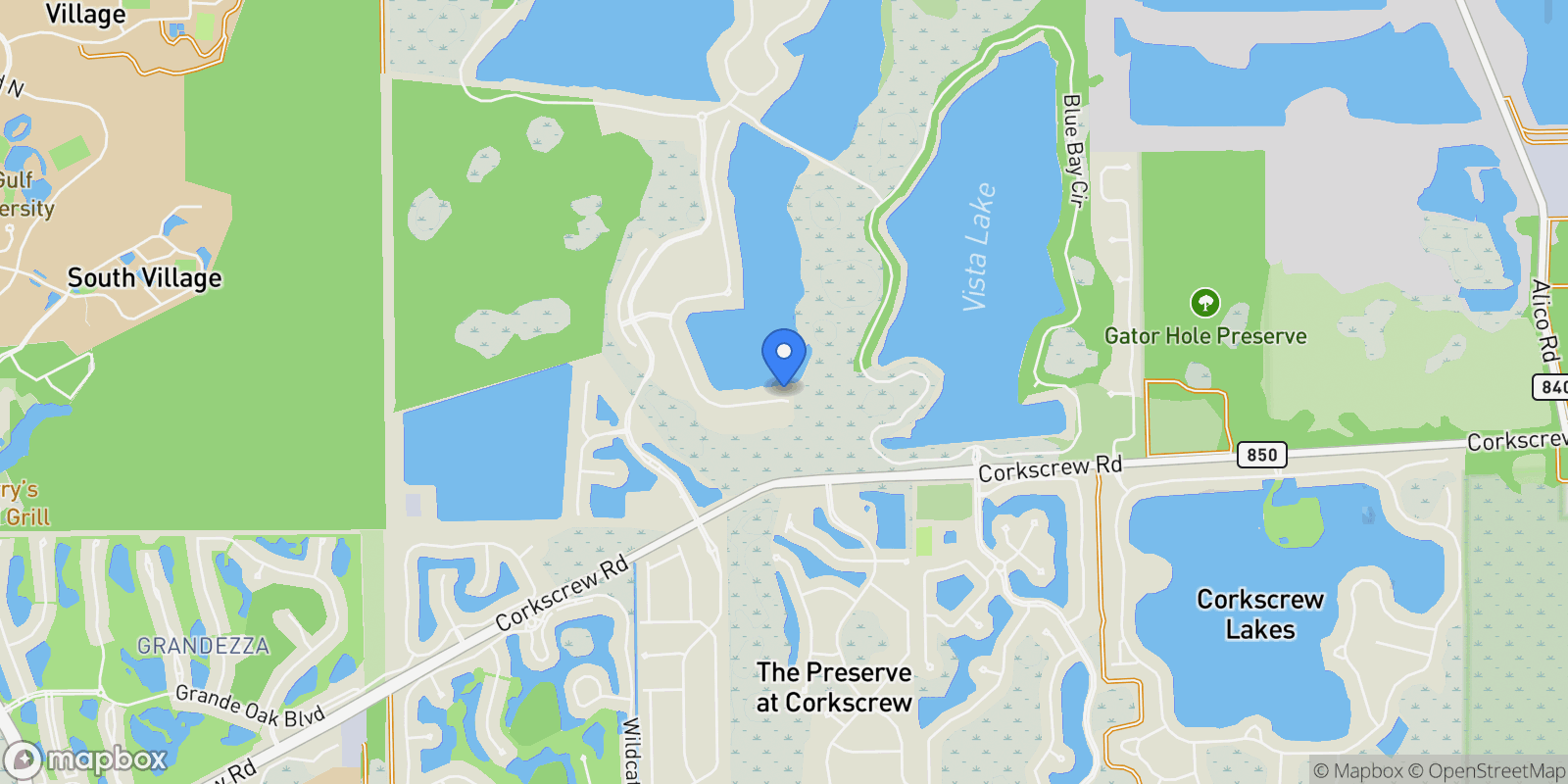 Map showing 19381 Aqua Shore DR, Fort Myers, FL, 33913, USA, Miromar Lakes, Florida, United States.